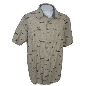 Outdoor Life Men shirt s/s p2p 28" hunting deer camping 2 pocket fishing cotton